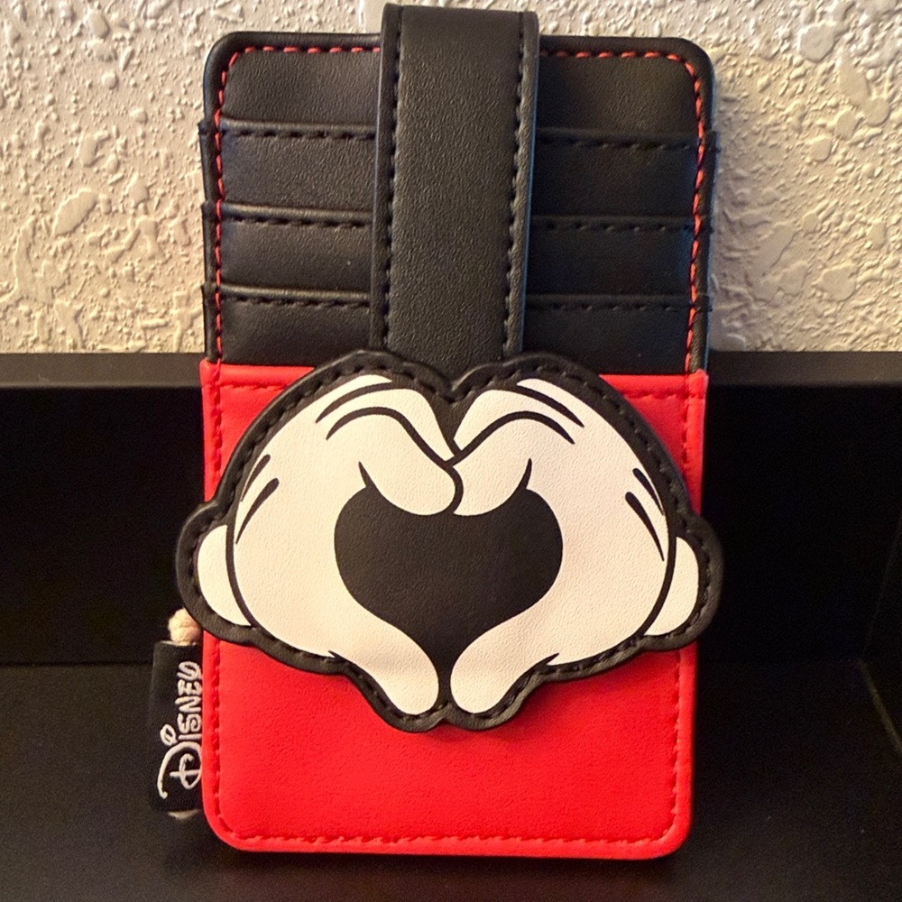 Loungefly Disney Mickey Mouse Heart Hands Card Holder RARE
